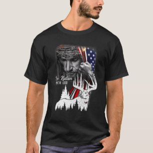 Camiseta Caza de venados con la bandera estadounidense Una