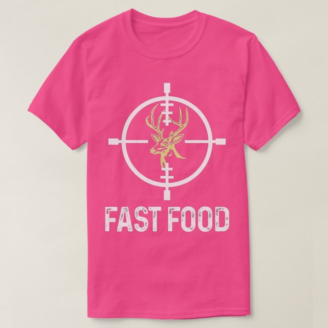 Camiseta Caza de venados divertida Cazadora de comida rápid (Diseño del anverso)