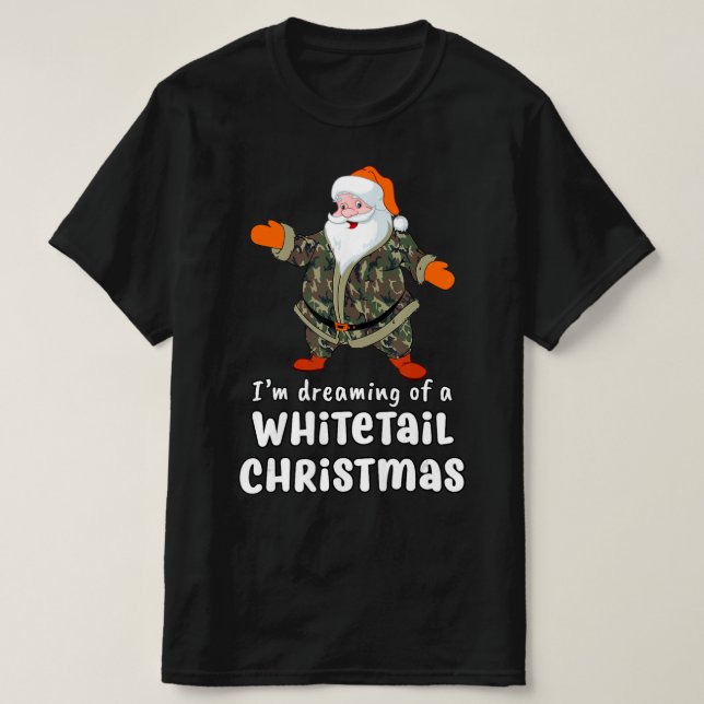 Camiseta Caza de venados Navidades de cola blanca Camo Sant (Diseño del anverso)