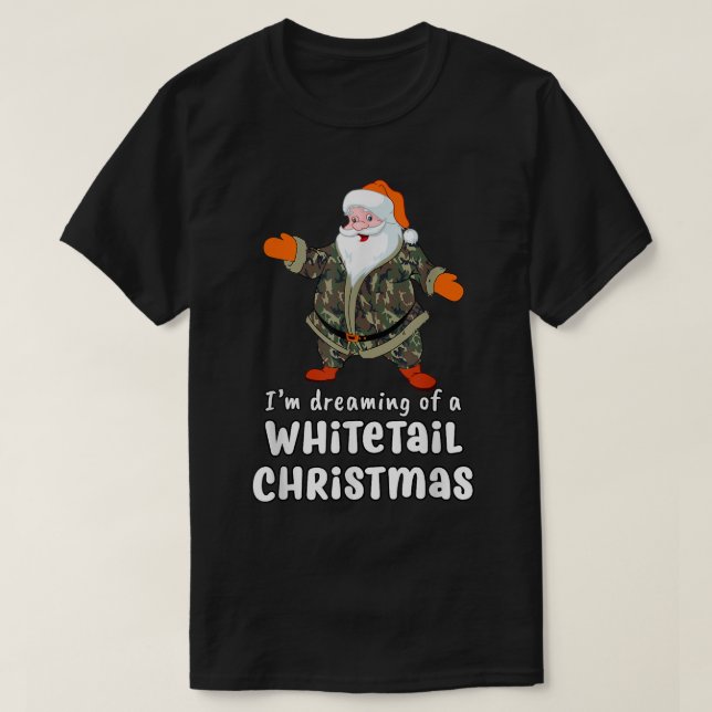 Camiseta Caza de venados Navidades de cola blanca Camo Sant (Diseño del anverso)