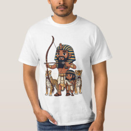 Camiseta Caza del Antiguo Egipto con leopardos