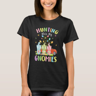Camiseta Caza divertida con mis nómadas Pascua tres gnomos