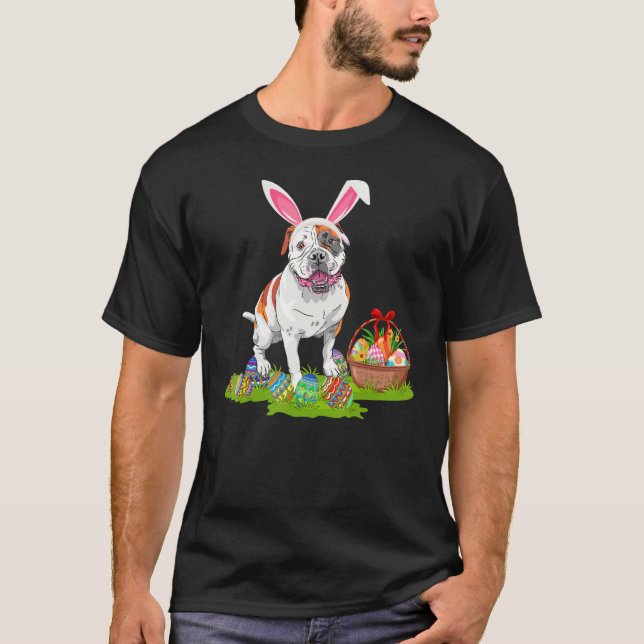 Camiseta Caza divertida de huevos de Pascua en Bulldog amer (Anverso)