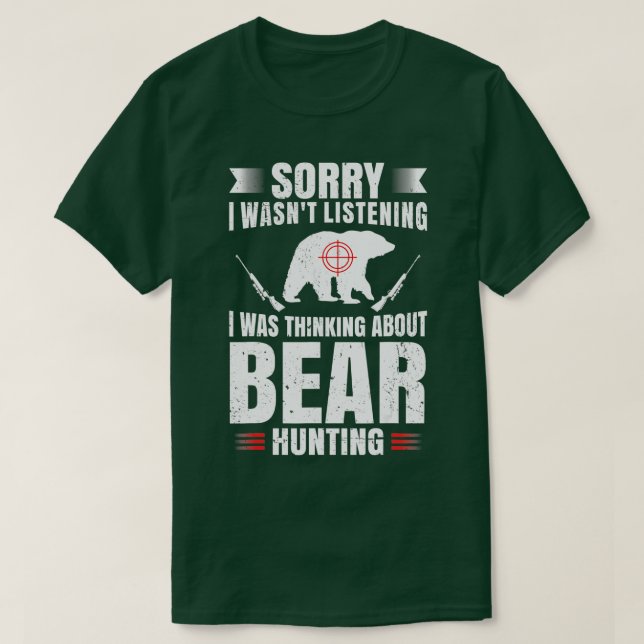Camiseta Caza divertida de oso amante de la caza de fanátic (Diseño del anverso)
