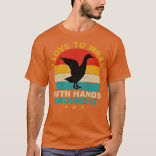 Camiseta Caza divertida de pato envuelta en dos manos