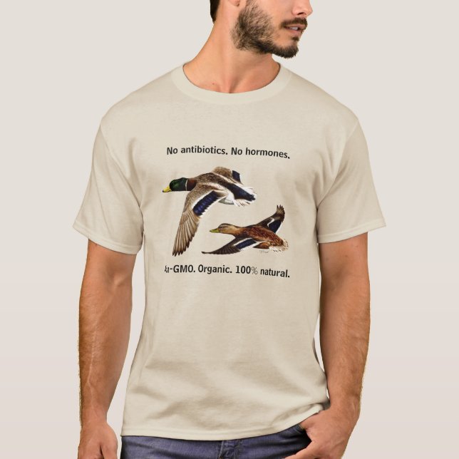Camiseta Caza divertida de pato para la comida orgánica sal (Anverso)