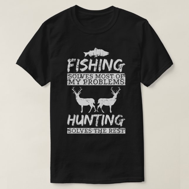Camiseta Caza divertida de peces resuelve el problema de lo (Diseño del anverso)