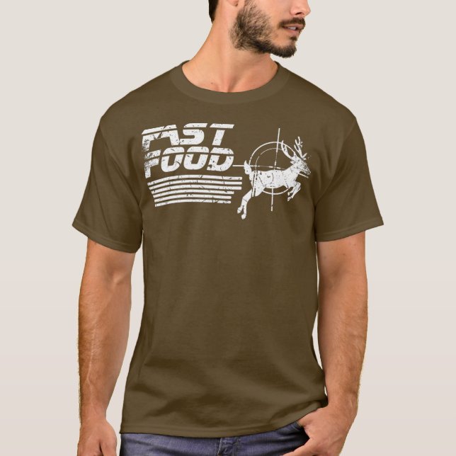 Camiseta Caza divertida de venados de comida rápida (2) (Anverso)
