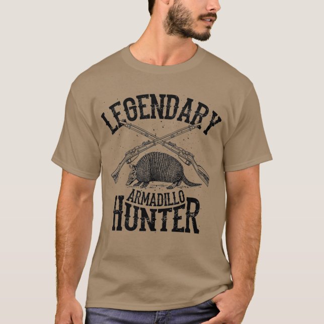 Camiseta Caza divertida del legendario Armadillo Hunter de  (Anverso)