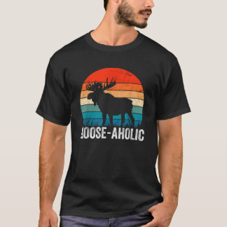 Camiseta Caza divertida Gráfica Mujeres aholicas Moose Homb