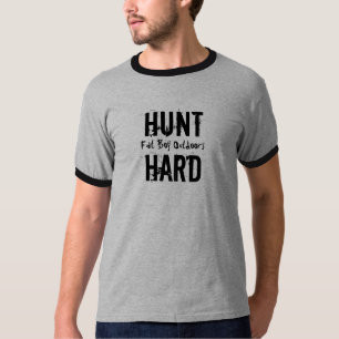 Camiseta Caza dura, muchacho gordo al aire libre