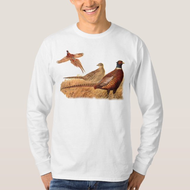 Camiseta Caza evasiva del pájaro del faisán (Anverso)