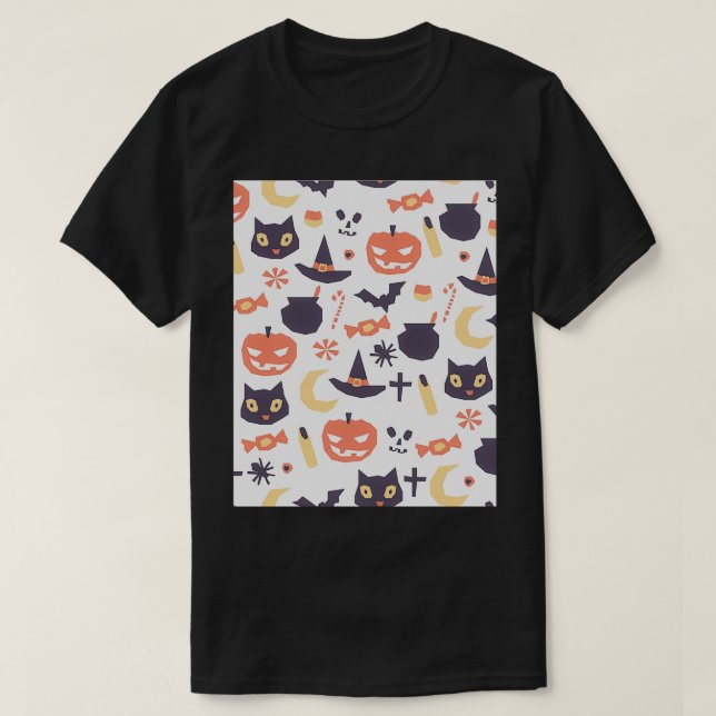 Camiseta Caza fácil para bebés Patrones de halloween calaba (Diseño del anverso)