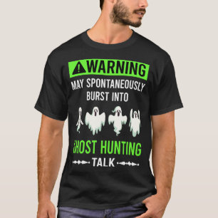 Camiseta Caza fantasma de advertencia verde paranormal