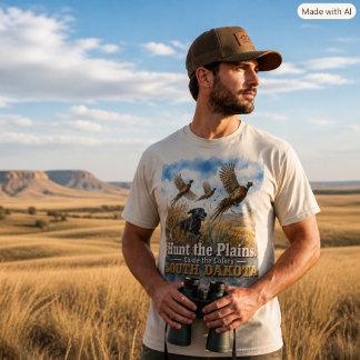 Camiseta Caza las Llanuras Cazadores de Faisanes de Dakota 