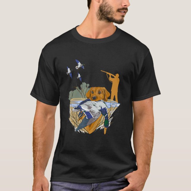 Camiseta Caza masculina para la llamada de pato a la (Anverso)