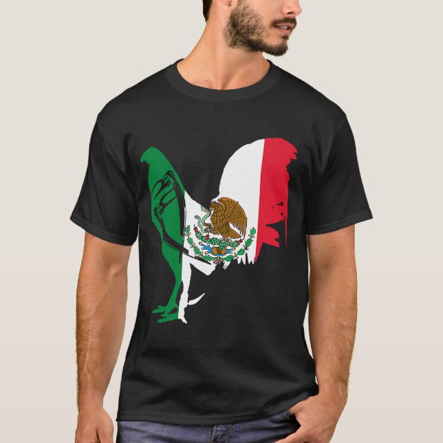 Camiseta Caza México bandera mexicana gallo de gafas Gamefo (Anverso)