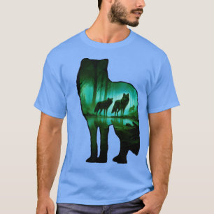 Camiseta caza nocturna de una manada de lobos