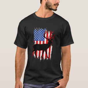 Camiseta Caza Patriótica Caza De Cazadores Deer Bandera Est