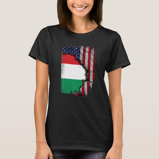 Camiseta Caza patriótica de bandera media estadounidense (Anverso)