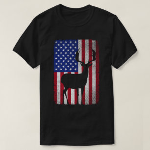Camiseta Caza patriótica de ciervos cazador papá bandera es