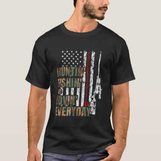 Camiseta Caza Pesca Amoroso Cazador de Ciervos Americano Di