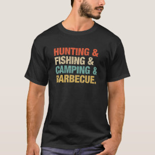 Camiseta Caza Pesca Camping Barbacoa Retro Papá Abuela