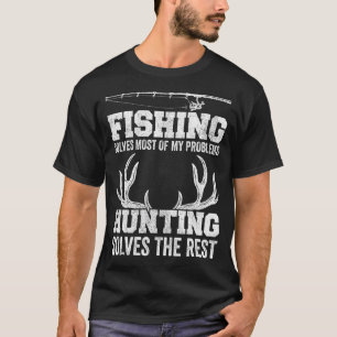 Camiseta Caza Pesca Hombre Cazador de Ciervos Pescador Padr