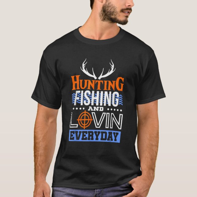 Camiseta Caza Pesca Y Amo Pato De Caza Diario (Anverso)