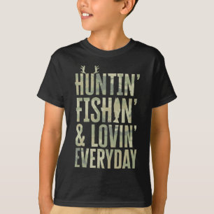 Camiseta Caza Pescando Amantes Todos los Días