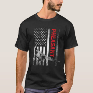 Camiseta Caza Pheasant bird Vintage arte de la bandera esta