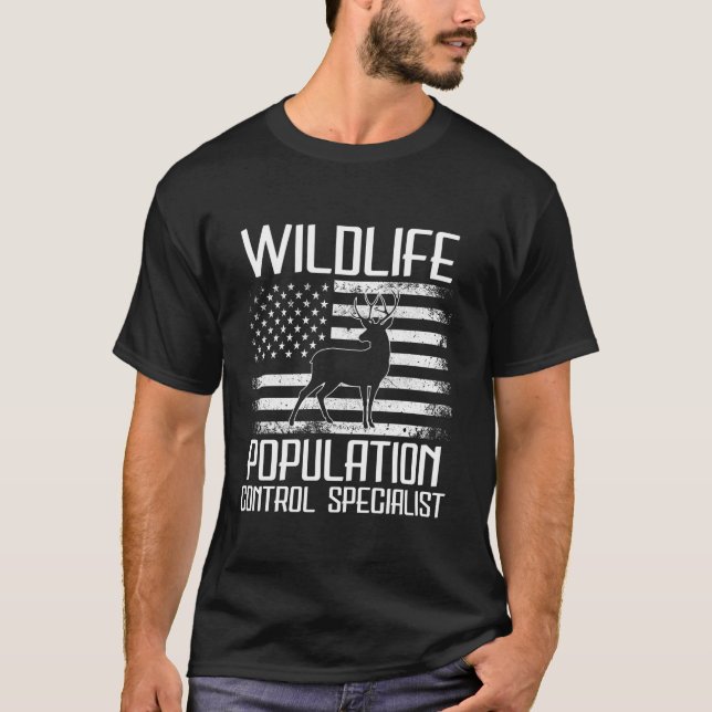 Camiseta Caza Tee Wildlife Population Control Spe Funny (Anverso)