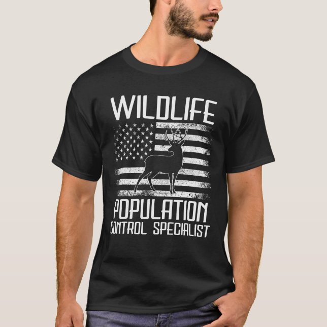 Camiseta Caza Tee Wildlife Population Control Spe Funny (Anverso)