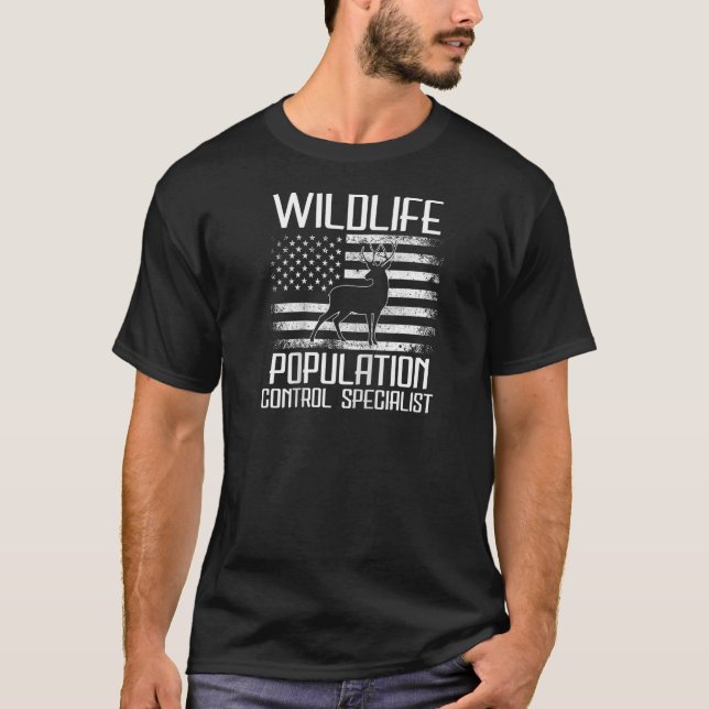Camiseta Caza Tee Wildlife Population Control Spe Funny (Anverso)