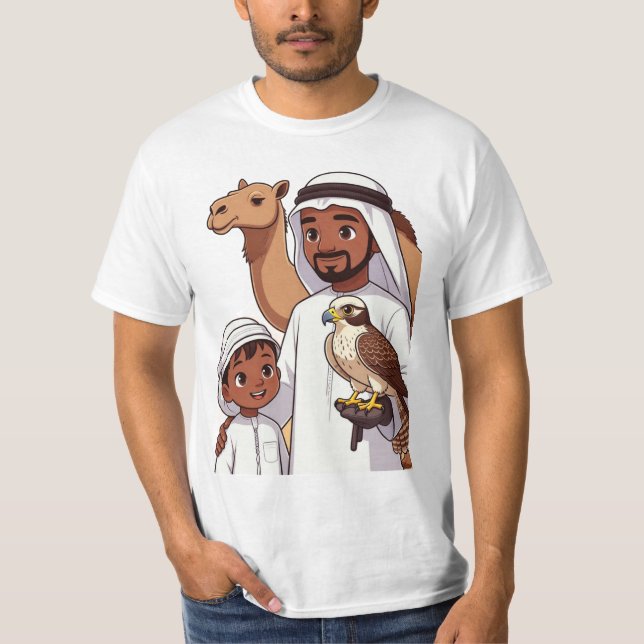 Camiseta Caza tradicional de halcones árabes (Anverso)