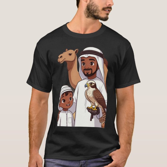 Camiseta Caza Tradicional de Halcones Árabes (Anverso)