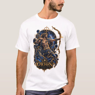 Camiseta Cazador Celestial de Orión Constellación Dorada Mi