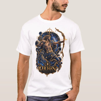 Camiseta Cazador Celestial de Orión Constellación Dorada Mi