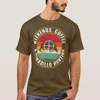 Camiseta Cazador de armadillo fin de semana café y Armadill