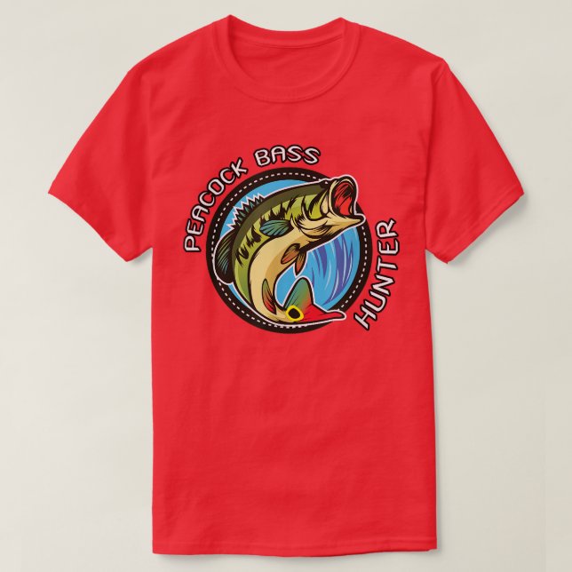 Camiseta Cazador de caldo de pavo real, pescado T (Diseño del anverso)