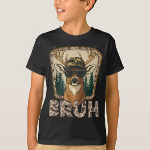 Camiseta Cazador de Ciervos Bruh Divertido Camuflaje de Caz