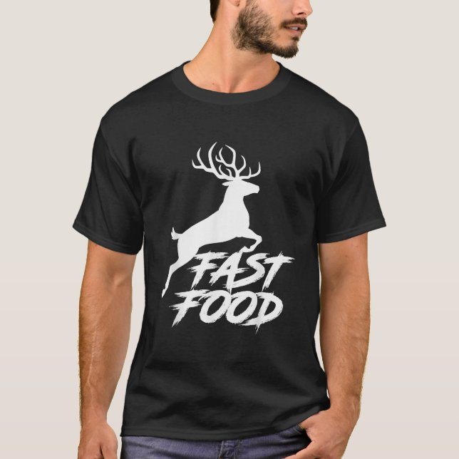 Camiseta Cazador de Ciervos Divertido de Comida Rápida (Anverso)