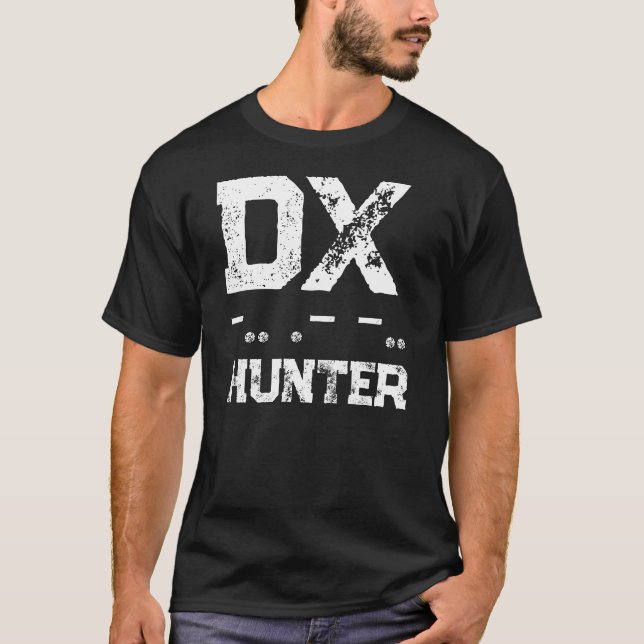 Camiseta Cazador de código Morse DX DAD (Anverso)