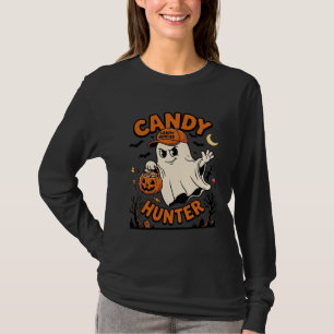 Camiseta Cazador de dulces Halloween Fantasma Calabaza Cube
