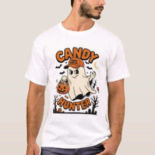 Camiseta Cazador de dulces Halloween Fantasma Calabaza Cube