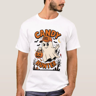 Camiseta Cazador de dulces Halloween Fantasma Calabaza Cube