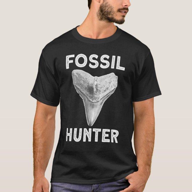 Camiseta Cazador de fósiles de dientes de tiburón (Anverso)