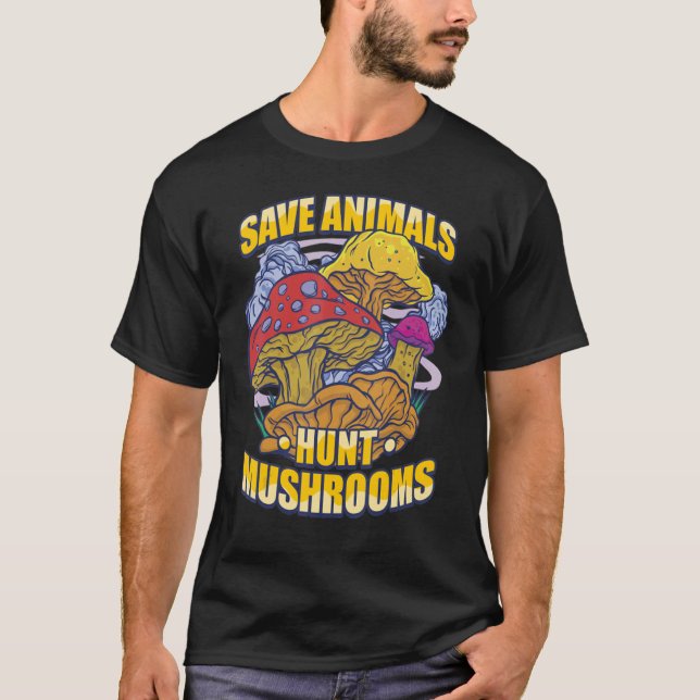 Camiseta Cazador de hongos salva animales cazan hongos Fora (Anverso)