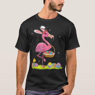 Camiseta Cazador de huevos de conejo flamenco de Pascua Div