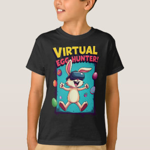 Camiseta Cazador de Huevos Virtual - Conejito Divertido de